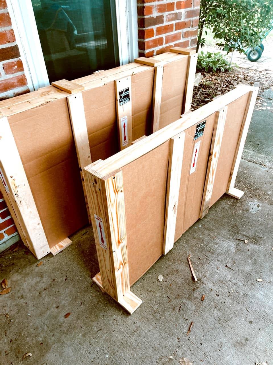 Slim custom crates built for framed artwork